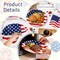 100PCS Heavy Duty Patriotic Oval Paper Plates & Napkins Set for 50 Guests – Red, White & Blue American Flag Disposable Tableware for 4th of July, Independence Day & Veterans Day Events